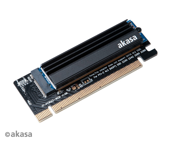 Akasa M.2 SSD to PCIe adapter card with Heatsink cooler