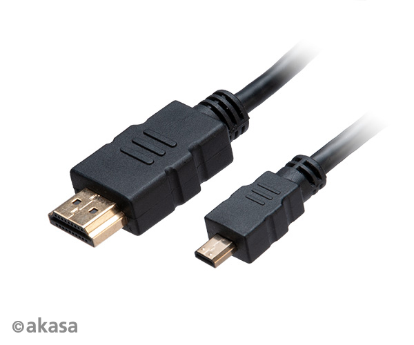 Akasa 4K HDMI to Micro HDMI cable, 4K@60Hz, gold-plated connectors, 1.5m, *HDMIM, *MHDMIM