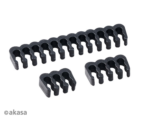 Akasa Black cable combs pack, 24-Pin x 4, 8-Pin x 12, 6-Pin x 8