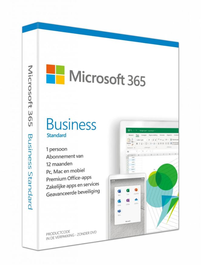 Microsoft 365 Business Standard, 1 user, 1 maand (1 year subscription), Mail, Teams, Desktop Apps