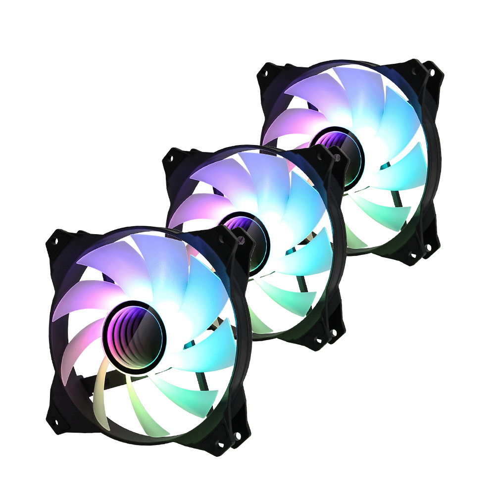 Zalman ZM-IF120 (3pack+ ZM-4PALC controller), 120mm Milky White aRGB Fan, infinity effect, 1,200 RPM, 21.0dB(A), 55.2CFM, 1-to-2 Addressable RGB LED Splitter Cable included