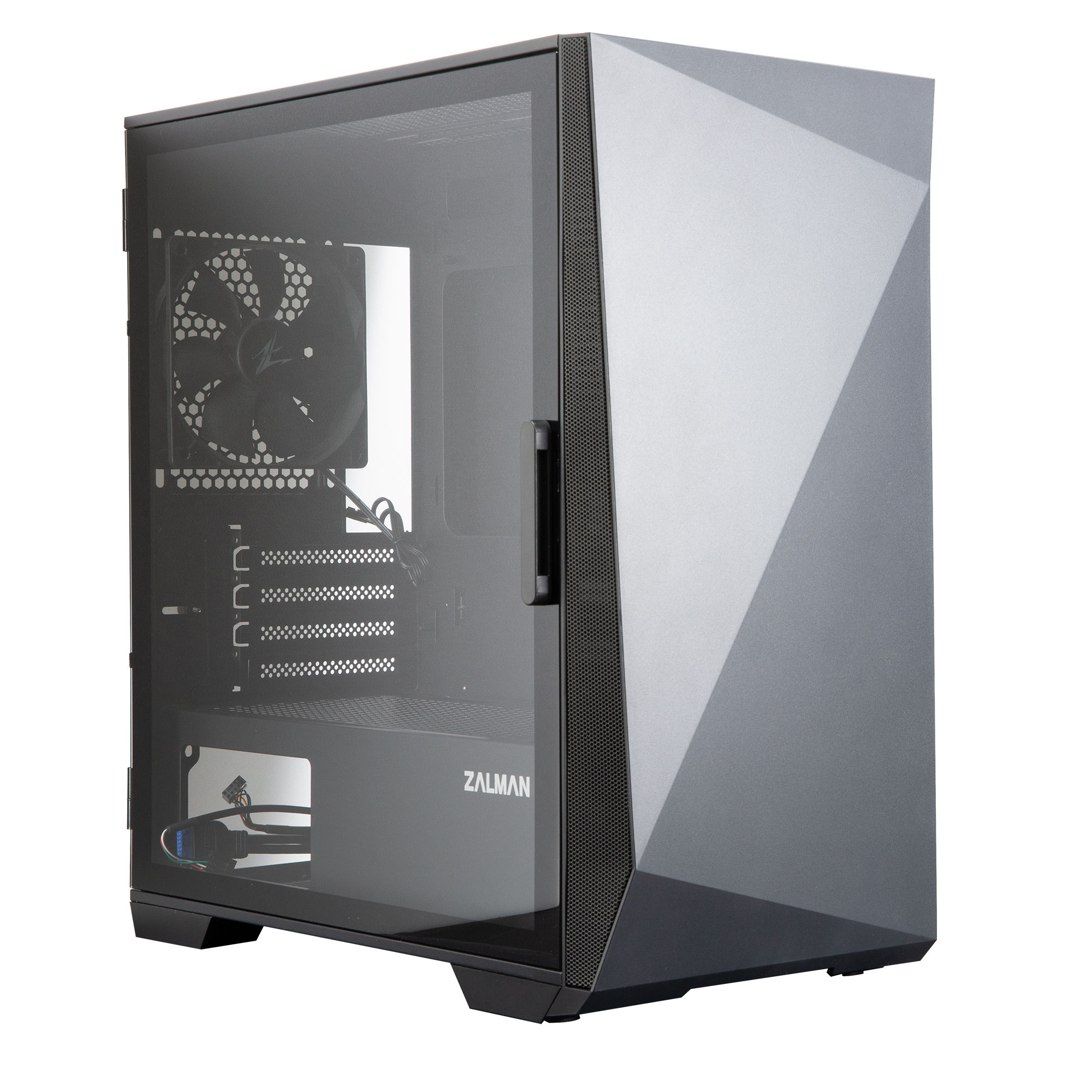 Zalman Z1 Iceberg - mATX Mid Tower PC Case/ Pre-installed fan : 2 x 120mm fan in front & 1 x 120mm fan in rear/ Support up to 240mm radiator at front/Top/ Drive bays : 2 x 2.5/3.5 & 3 x 2.5/ Tempered glass on left side/ Dimension : 360(D) x 210(W) x