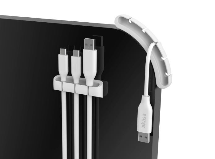 Akasa Cable Cord Holder, 3x3-port + 2x5-port, white colour