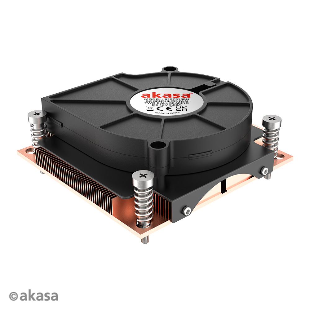 Akasa Intel all copper LGA 775 & 115X & 1200 & 1700 PWM blower fan low profile cooler