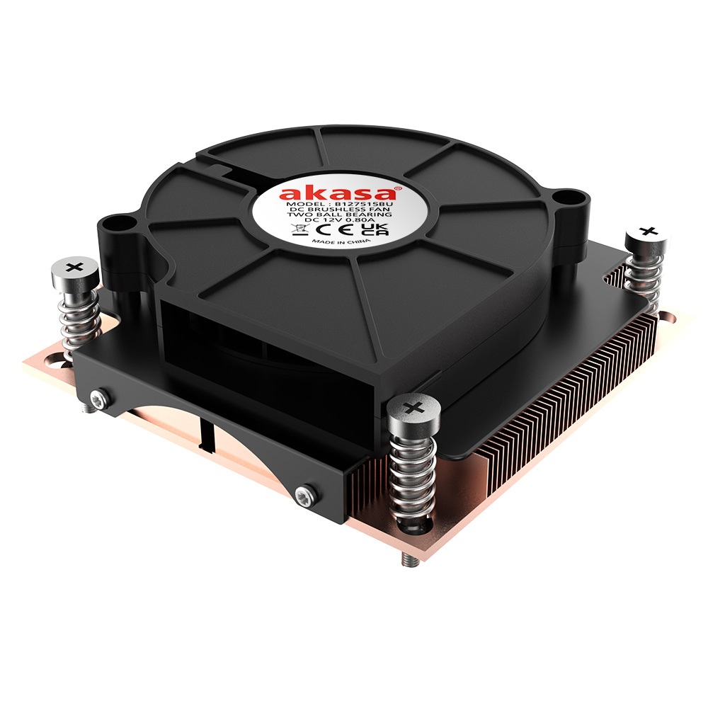 Akasa Intel all copper LGA 775 & 115X & 1200 & 1700 PWM blower fan low profile cooler