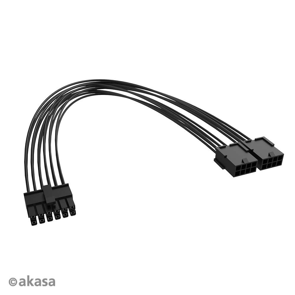Akasa PCIe 12-Pin to Dual 8-Pin Adapter Cable, 30cm