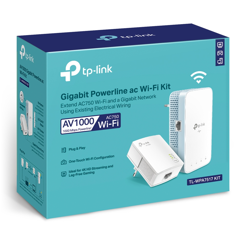 TP-Link AV1000 Gigabit Powerline ac Wi-Fi Kit, AC750