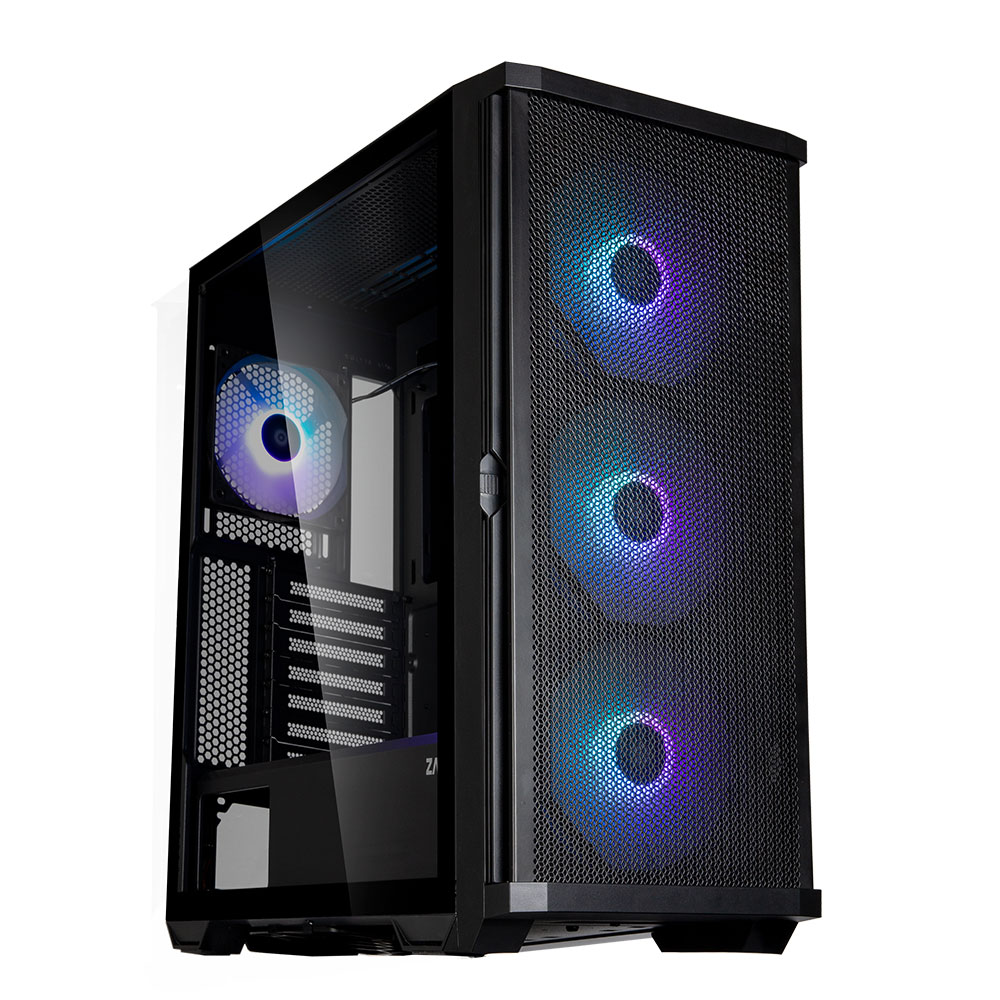 Zalman Z10 PLUS - ATX Mid-Tower Case/ Pre-installed fan: 3x 140mm ARGB(Front), 1x 120mm ARGB(Rear)/ T/G Side Panel, Mesh Front Panel/ Convenient Sliding Dust Filter at Front/ 1x USB Type-C applied/ GPU Support Brace Included/ Dimension : 481 x 220 x