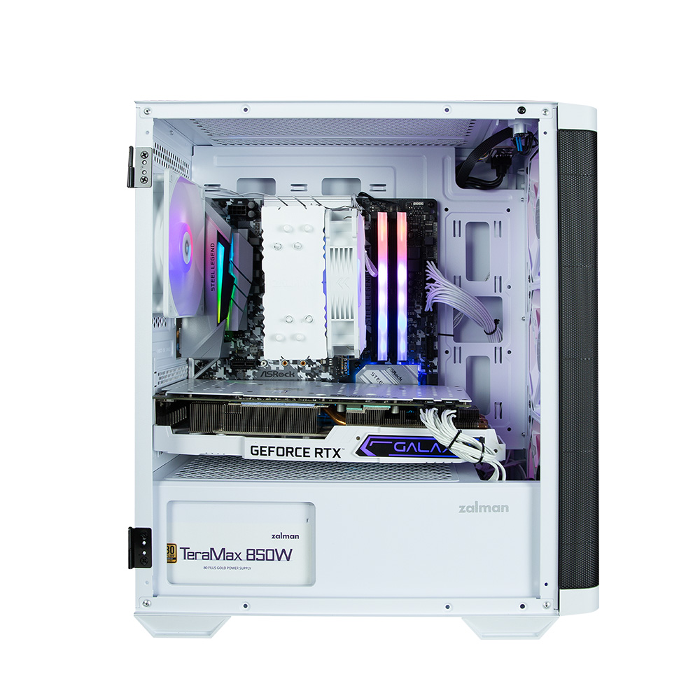 Zalman M4 White micro-ATX front Mesh, side Tempered Glass case, ARGB controller, included 4 x 120 mm ARGB Fan, 1 x 3.5, 2 x 2.5 , 385(D) x 208(W) x 425(H)mm