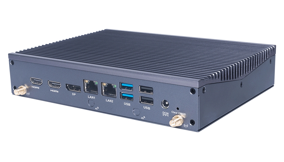 Giada MiniPC barebone AE613 Core i3-1215U/i5-1335U , Fanless, Extreme Temperature, 2xSO-DIMM DDR4, M-key M.2 for SSD, M2 for WiFi, Intel i219 + i210 Lan, SIM-Card slot, 2x USB2.0, 4x USB3 , 1xDP, 2x HDMI, audio, 1 x RS232, 1 x RS232/422/485