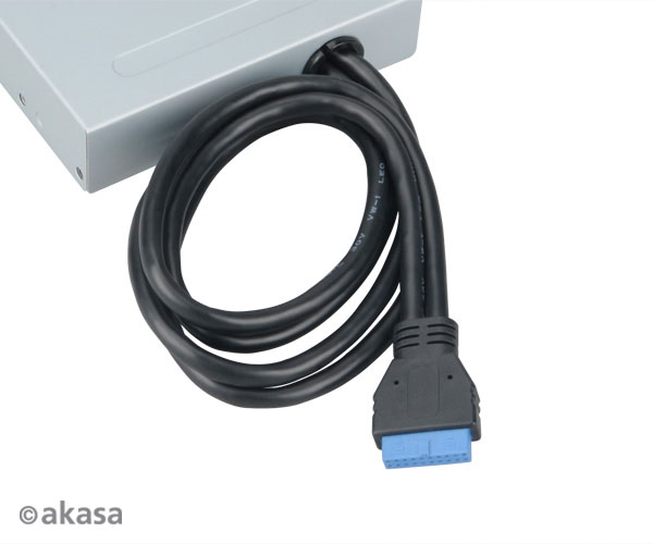 Akasa Internal USB3.0 Multi Card Reader, Mainboard Connector, inc White Front and USB3 port