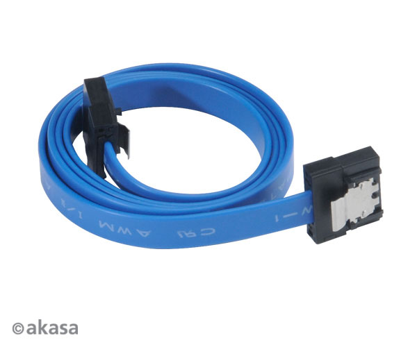 Akasa proslim SATA 6Gb/s datacable, super slim, for tight system, 15 cm, Blue, *MBM, *SATAM