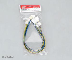 Akasa PWM naar 3 PWM splitter met extra molex voeding, *MOLEXM, *FANM