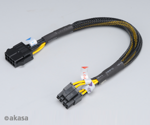 Akasa 8 Pin(M) to 8 Pin(2*4 pin) (F) extension cable 30cm (end to end), *MBM, *MBF