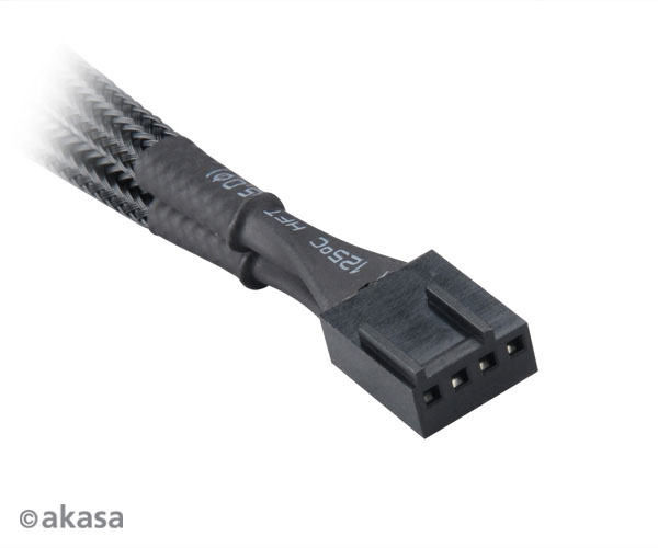 Akasa black braided pwm fan splitter, *MBF, *FANM