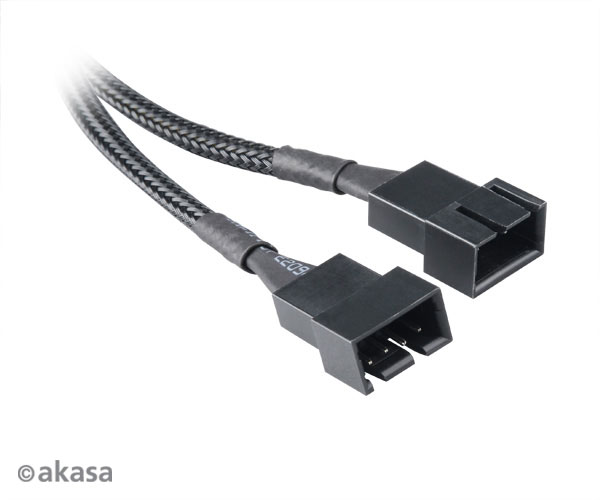 Akasa black braided pwm fan splitter, *MBF, *FANM