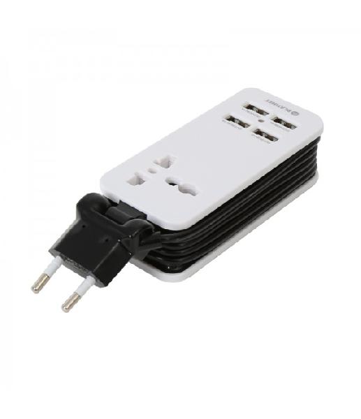 PLATINET TRAVEL EXT CABLE WITH 4,2A 4-PORT USB CHARGER 42886