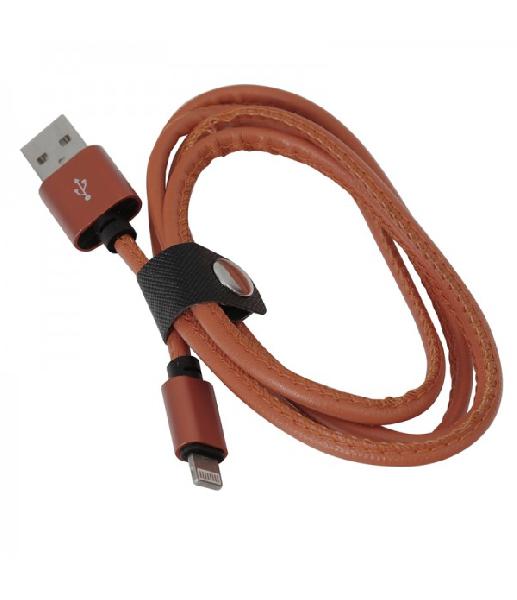 PLATINET USB LIGHTNING LEATHER CABLE 1M 2,4A BROWN