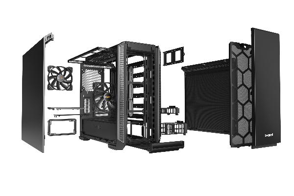 be quiet! Silent Base 601 Silver, 532 x 230 x 513, IO-panel 2x USB 3.0, 1x USB 2.0, HD Audio, 3 (7) x 3,5, 6 (14) x 2,5, inc 2x 140 mm Pure Wings 2, dual air channel cooling, 3-in-1 airintake sidepanel