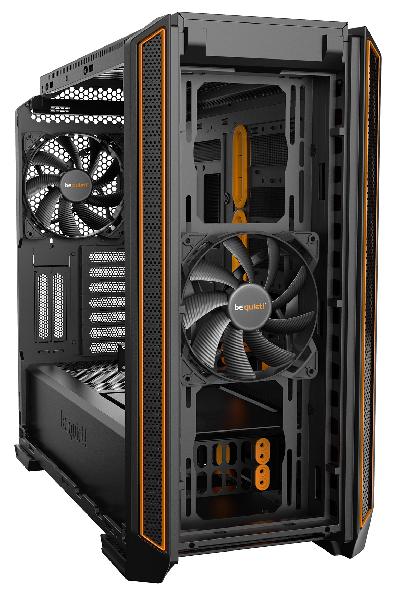 be quiet! Silent Base 601 Orange, 532 x 230 x 513, IO-panel 2x USB 3.0, 1x USB 2.0, HD Audio, 3 (7) x 3,5, 6 (14) x 2,5, inc 2x 140 mm Pure Wings 2, dual air channel cooling, 3-in-1 airintake sidepanel ***