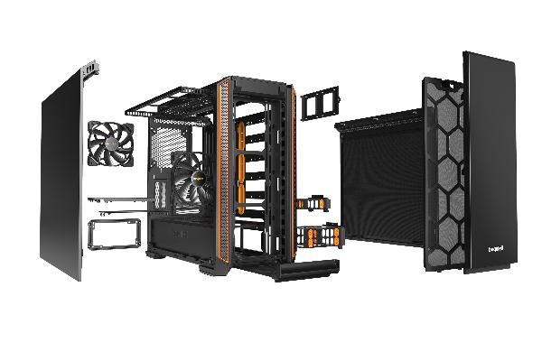 be quiet! Silent Base 601 Orange, 532 x 230 x 513, IO-panel 2x USB 3.0, 1x USB 2.0, HD Audio, 3 (7) x 3,5, 6 (14) x 2,5, inc 2x 140 mm Pure Wings 2, dual air channel cooling, 3-in-1 airintake sidepanel ***