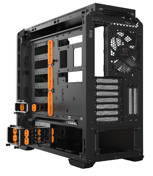 be quiet! Silent Base 601 Orange, 532 x 230 x 513, IO-panel 2x USB 3.0, 1x USB 2.0, HD Audio, 3 (7) x 3,5, 6 (14) x 2,5, inc 2x 140 mm Pure Wings 2, dual air channel cooling, 3-in-1 airintake sidepanel ***