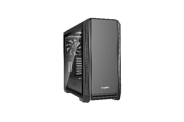 be quiet! Silent Base 601 Window Black, 532 x 240 x 514, IO-panel 2x USB 3.0, 1x USB 2.0, HD Audio, 3 (7) x 3,5, 6 (14) x 2,5, inc 2x 140 mm Pure Wings 2, dual air channel cooling, Tinted and Tempered Glass side panel
