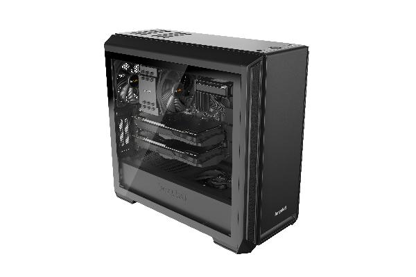 be quiet! Silent Base 601 Window Black, 532 x 240 x 514, IO-panel 2x USB 3.0, 1x USB 2.0, HD Audio, 3 (7) x 3,5, 6 (14) x 2,5, inc 2x 140 mm Pure Wings 2, dual air channel cooling, Tinted and Tempered Glass side panel