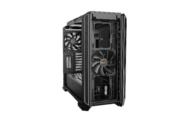 be quiet! Silent Base 601 Window Silver, 532 x 240 x 514, IO-panel 2x USB 3.0, 1x USB 2.0, HD Audio, 3 (7) x 3,5, 6 (14) x 2,5, inc 2x 140 mm Pure Wings 2, dual air channel cooling, Tinted and Tempered Glass side panel