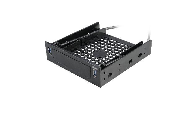 Akasa 5.25 Front Bay Adapter for a 3.5 device/HDD/2.5 HDD/SSD with 2 x USB 3.0 Ports