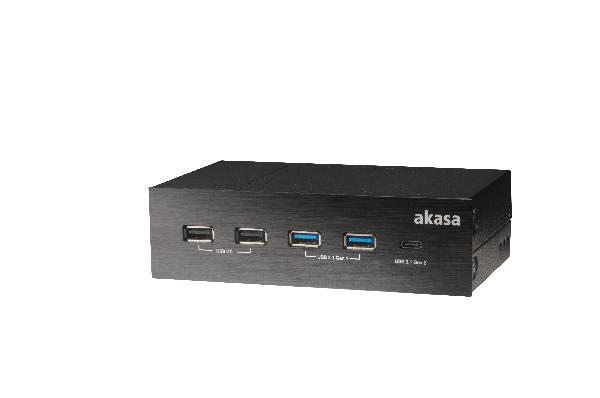 Akasa Interconnect GX, USB 3.1 Gen2 Type C panel and USB ports for 5.25 PC Front bay