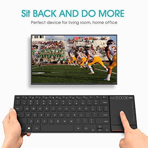 Rii mini K22 comfortabel slim-size keyboard met functietoetsen en touchpad (2.4G), rechargeable 295 * 137 * 19mm, 280 mAh accu