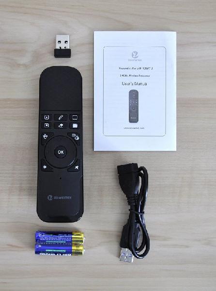 Rii i7 Ulra slim Airmouse Remote (2.4G) for Windows, Mac, Linux and Android. USB Dongle, Li-Ion Battery with laserpointer