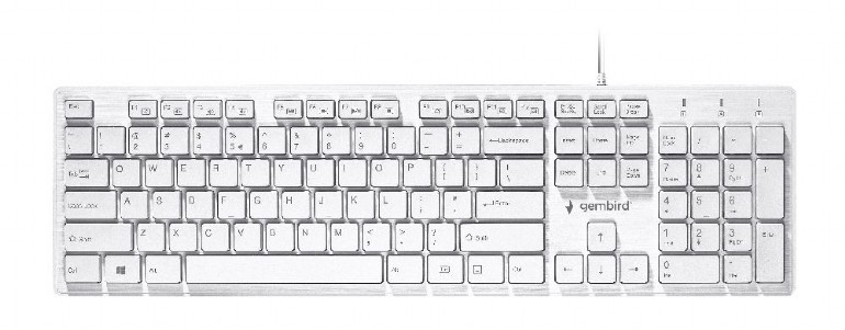 Gembird multimedia toetsenbord USB- chocolate - wit, supersilent en comfortabel 12 multimedia keys
