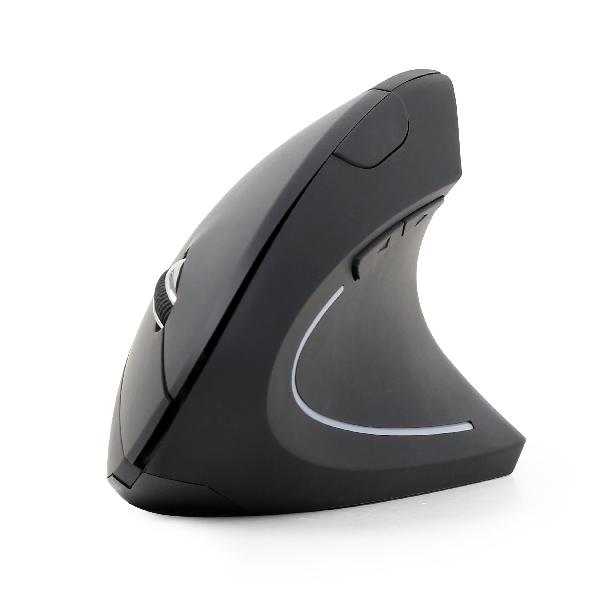 Gembird Draadloze Ergonomische muis, rechtshandig, instelbaar 800 - 1600 DPI, optisch, 6-knops, met USB Nano ontvanger, 95 x 65 x 36 mm