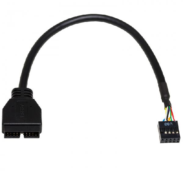 Akyga Internal USB Adapter , 19 pin (m) / USB 9pin , 0,2m , *MBM, *MBF