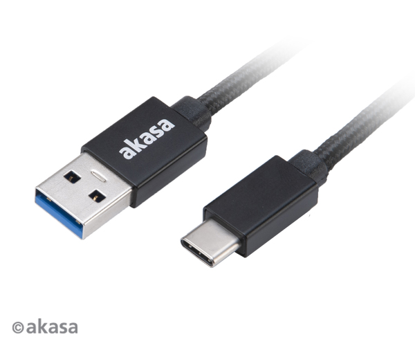 Akasa USB 3.1 Gen1 Cable , Charge & Sync USB A - USB C, 1m , *USBAM, *USBCM