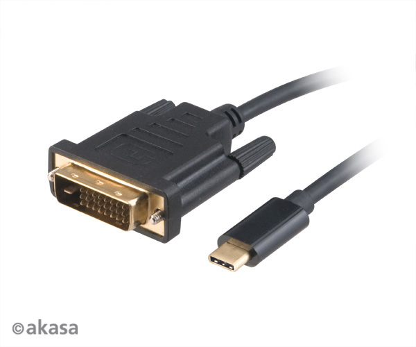 Akasa Type C to DVI-D adapter cable, 1.8 meters, *USBCM, *DVIM