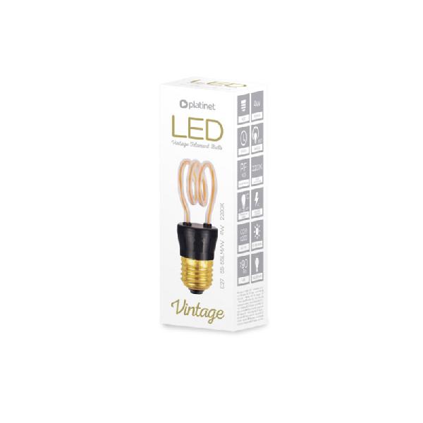 Platinet decoratieve LED lamp - GLASS ART - geinspireerd op de lampen van Thomas Edison, ELONGATED, 4W 230V 2200K E27
