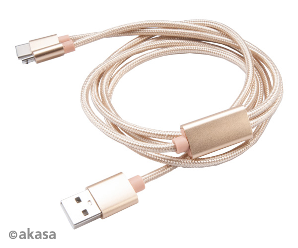 Akasa USB 2.0 Cable , 2in1 USB A - Micro USB B/USB C, 1,2m , *USBAM , *MUSBBM , *USBCM