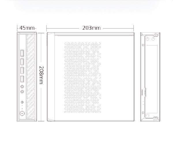 Akasa Cypher MX, Sub 2L Thin Mini ITX Chassis with 4 USB 2.0 ports, VESA mountable.