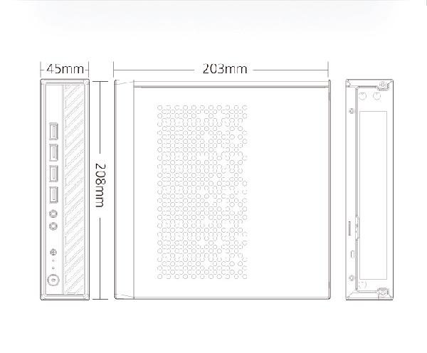 Akasa Cypher MX3, Sub 2L Thin Mini ITX Chassis with 2 x USB 2.0 & 2 x USB 3.0, VESA mountable.