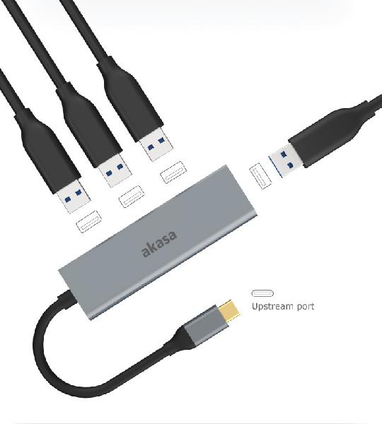 Akasa USB C 3.1 Gen1 Hub , 4 USB A 3.0 ports , *USBCM, *USBAF