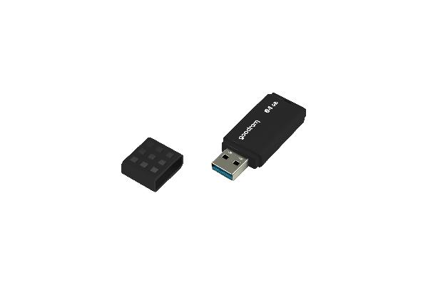 GOODRAM USB3.0 Flash Drive, 64 GB, UME3, USB A connector, Black, 60/20 MB/s (USB3/2/1.1 comp)