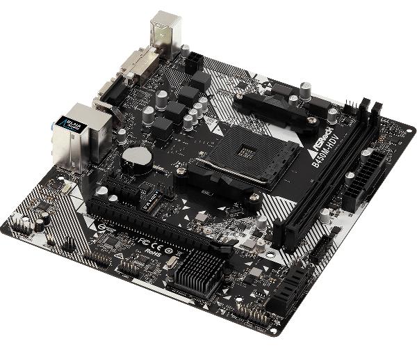 Asrock B450M-HDV R4.0, M-ATX, AM4, 2xDDR4 3200, 4x SATA3, 1xM.2, 6 x USB3.1 gen1, Realtek Gigbit LAN