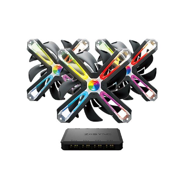 Zalman 140mm RGB fan 3-Pack with Z.SYNC / Addresable 3 Pin connector / Unique reversed fan impeller design for high cooling performance / Spider leg shaped for minimized vibration and noise / Long lasting Advanced FDB(120,000hours)