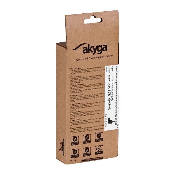 Akyga AK-ND-26 notebok adapter HP: 19.5V / 3.33A 65W 4.5 x 3.0 mm + pin HP 1.2m