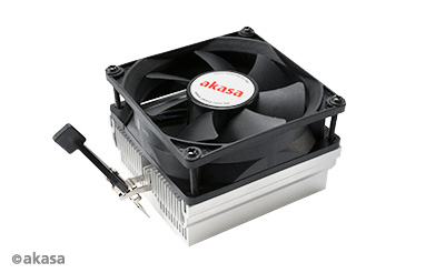 Akasa CPU Cooler for AMD, 95W TDP, AM2/3/4, FM1/2/3. Alu heatsink, 80 mm FAN