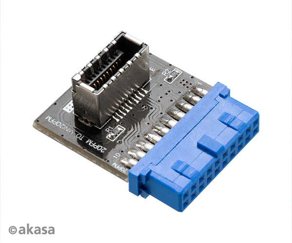 Akasa Convert a USB 3.0 19-pin motherboard header into a USB 3.1 20-pin Key A connector, *MBM, *USBAF