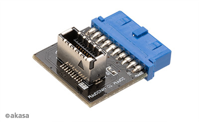 Akasa Convert a USB 3.0 19-pin motherboard header into a USB 3.1 20-pin Key A connector, *MBM, *USBAF